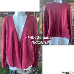 Eileen Fisher Silk Blend Open Cardigan Sweater Large